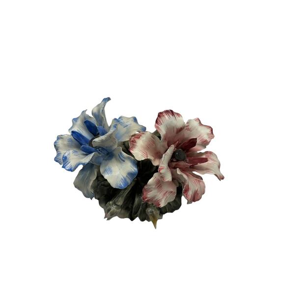 Vintage Capodimonte Porcelain Flower Basket Center Piece Made In Italy - READ - Picture 5 of 10
